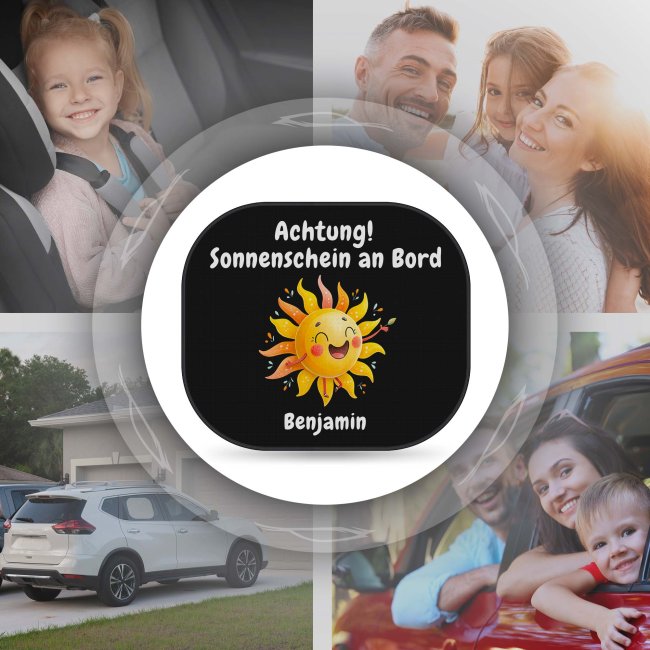 Auto-Sonnenschutz - Sonnenschein an Bord - mit Name