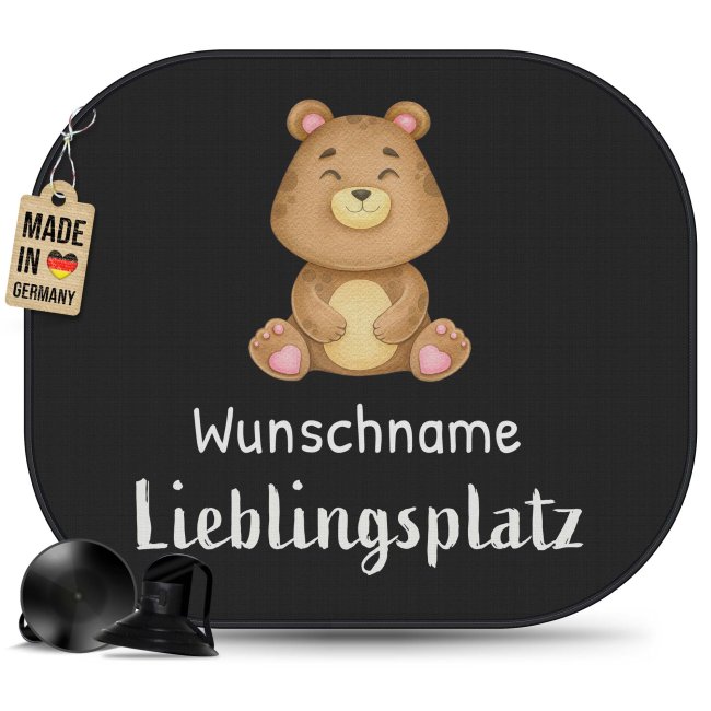 Auto-Sonnenschutz - Lieblingsplatz - B&auml;r - mit Name