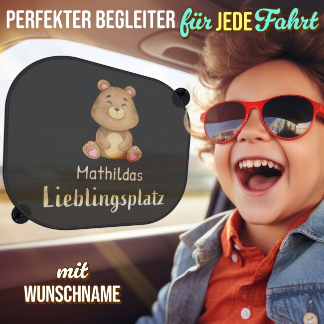 Auto-Sonnenschutz - Lieblingsplatz - B&auml;r - mit Name