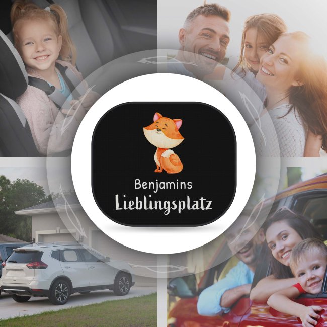 Auto-Sonnenschutz - Lieblingsplatz - Fuchs - mit Name