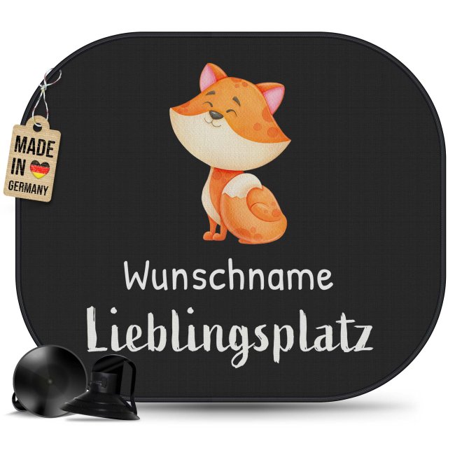 Auto-Sonnenschutz - Lieblingsplatz - Fuchs - mit Name