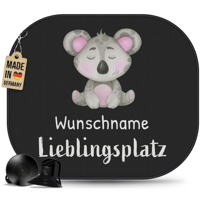 Auto-Sonnenschutz - Lieblingsplatz - Koala - mit Name