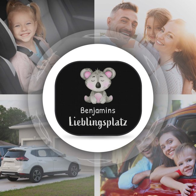 Auto-Sonnenschutz - Lieblingsplatz - Koala - mit Name