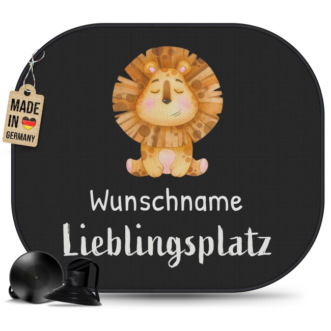 Auto-Sonnenschutz - Lieblingsplatz - L&ouml;we - mit Name