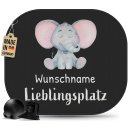 Auto-Sonnenschutz - Lieblingsplatz - Elefant - mit Name