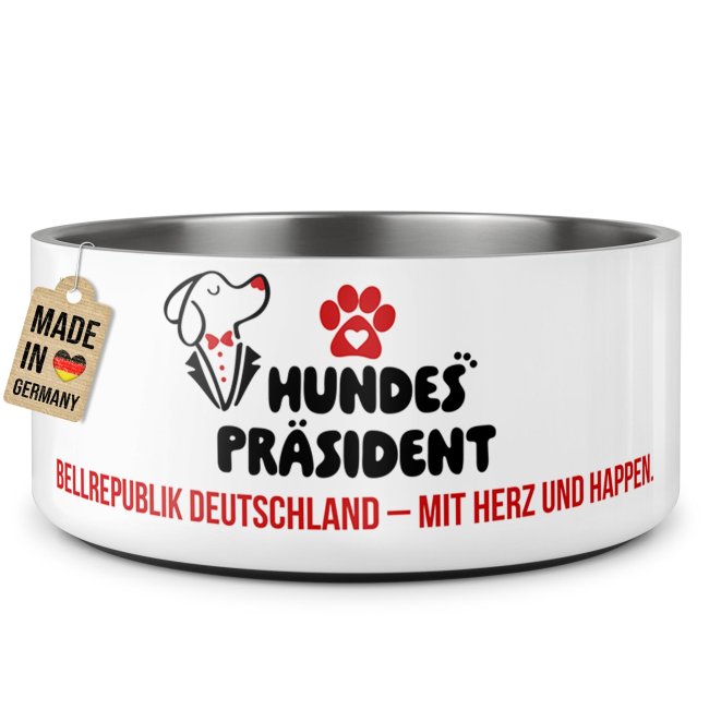 Hundenapf mit Spruch - Bellrepublik Deutschland - Edelstahl 1500 ml