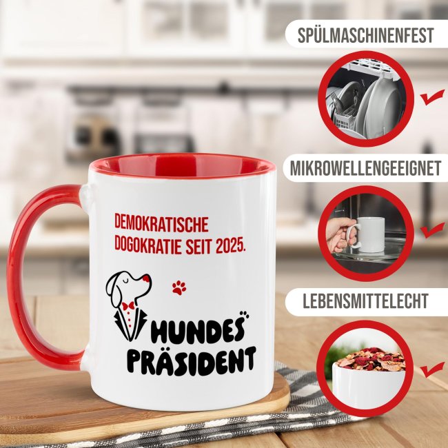 Hunde-Tasse mit Spruch - Demokratische Dogokratie seit 2025