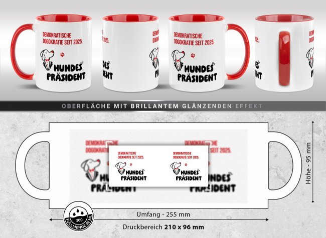 Hunde-Tasse mit Spruch - Demokratische Dogokratie seit 2025