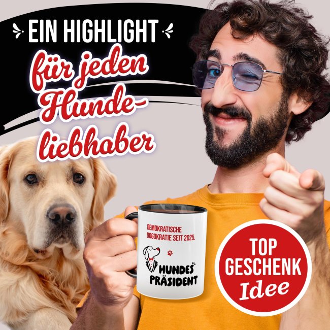 Hunde-Tasse mit Spruch - Demokratische Dogokratie seit 2025