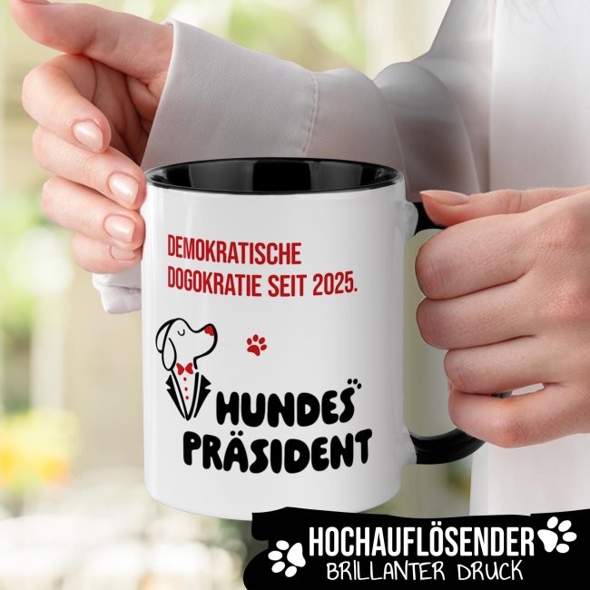 Hunde-Tasse mit Spruch - Demokratische Dogokratie seit 2025