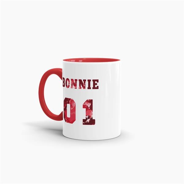 Tassen-Set Bonnie & Clyde Innen / Henkel Rot & Blau
