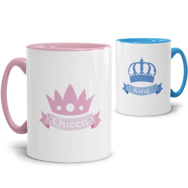 Tassen-Set King & Queen mit Krone
