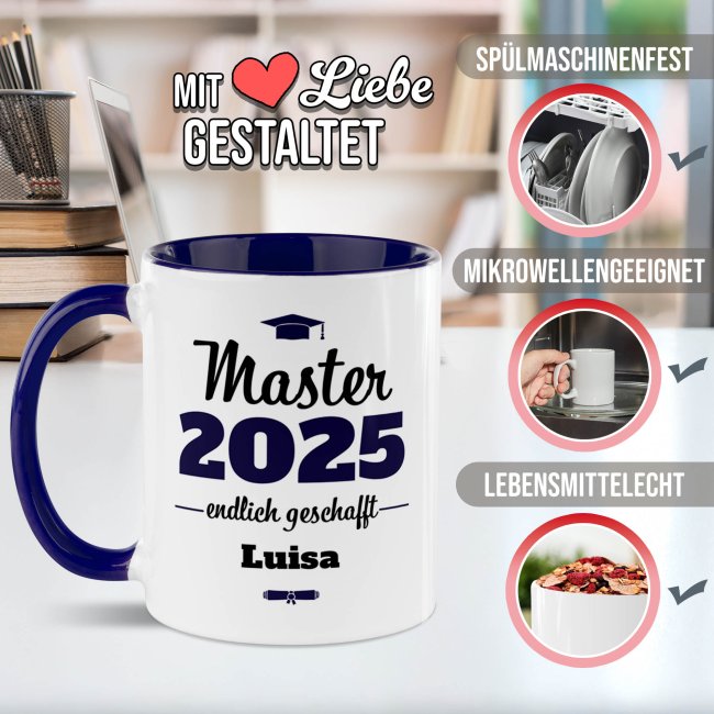 Tasse zum Master mit Name &amp; Jahr - Endlich geschafft