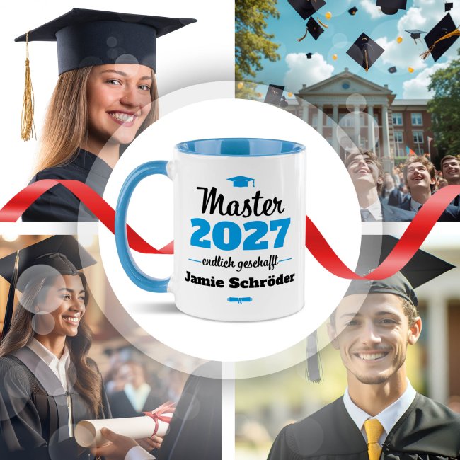 Tasse zum Master mit Name &amp; Jahr - Endlich geschafft