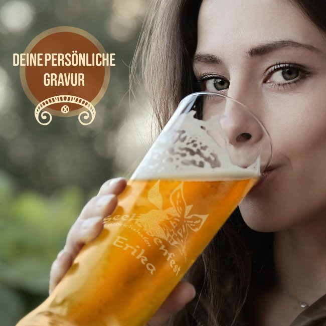 Graviertes Bierglas mit Name - Seehasenfest Logo - 500 ml