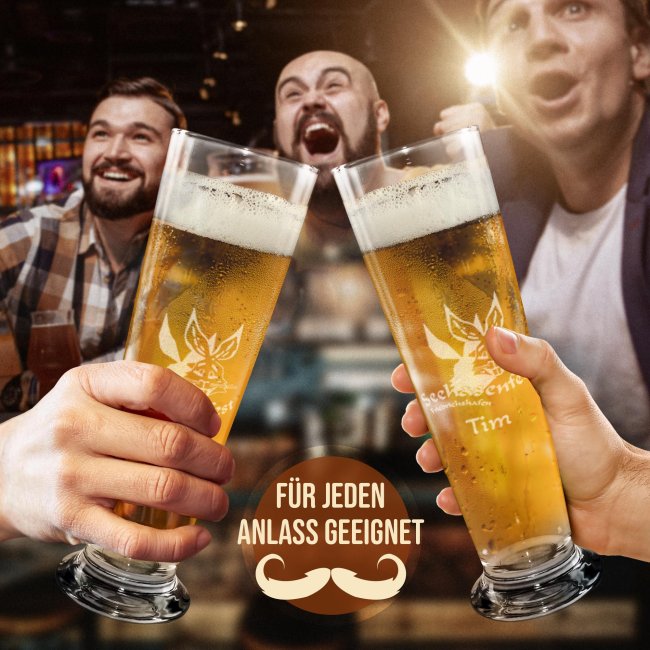 Graviertes Bierglas mit Name - Seehasenfest Logo - 500 ml