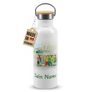 Trinkflasche mit Bambusdeckel - Zeichnung Seehasenfest -...