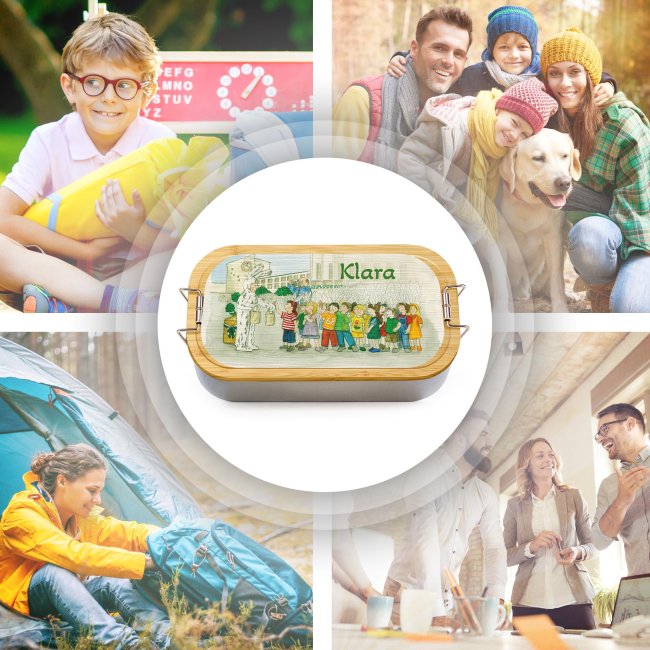 Bedruckte Brotdose mit Name - Zeichnung Seehasenfest