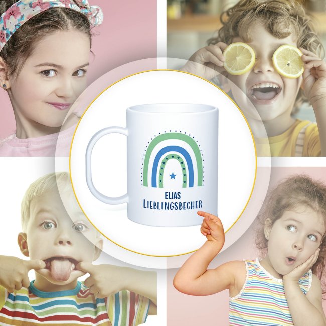 Kunststoff-Tasse f&uuml;r Kinder - Lieblingsbecher Junge - mit Name