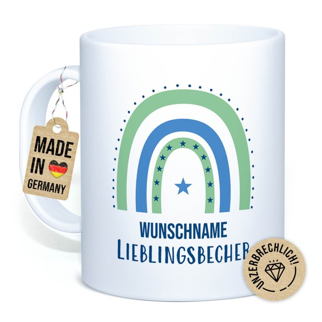 Kunststoff-Tasse f&uuml;r Kinder - Lieblingsbecher Junge - mit Name