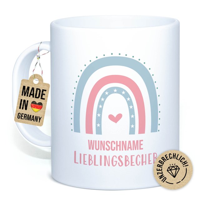 Kunststoff-Tasse f&uuml;r Kinder - Lieblingsbecher M&auml;dchen - mit Name
