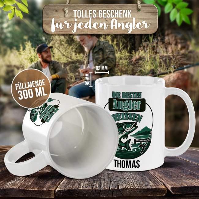 Tasse f&uuml;r Angler - Die besten Angler_mit Name