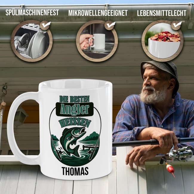 Tasse f&uuml;r Angler - Die besten Angler_mit Name