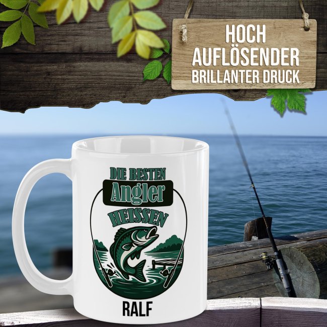 Tasse f&uuml;r Angler - Die besten Angler_mit Name
