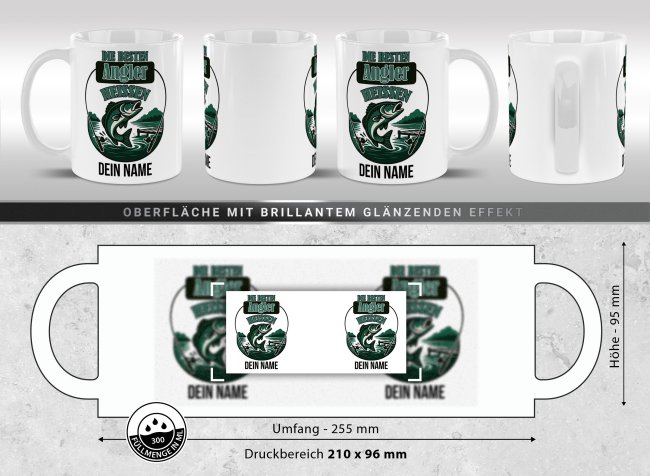 Tasse f&uuml;r Angler - Die besten Angler_mit Name