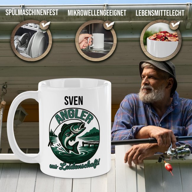 Tasse f&uuml;r Angler - Angler aus Leidenschaft_mit Name