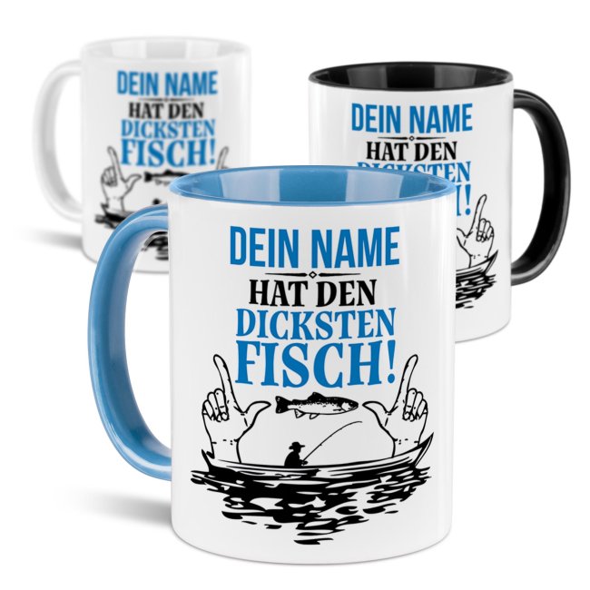 Tasse f&uuml;r Angler - Hat den dicksten Fisch_mit Name