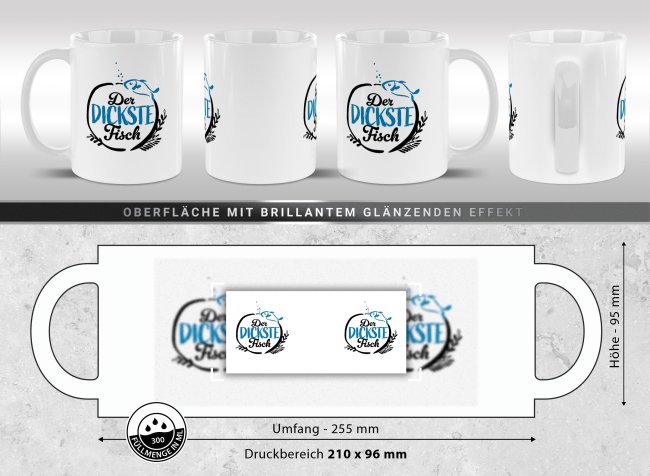 Tasse f&uuml;r Angler - Der dickste Fisch