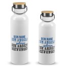 Trinkflasche mit Bambusdeckel - Zum Angeln geboren - mit...