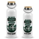 Trinkflasche mit Bambusdeckel - Die besten Angler - mit Name