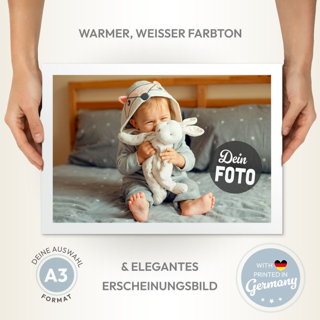 Fotodruck mit Foto &amp; Text selbst gestalten - 200 g/m&sup2; Fotopapier, A3 Querformat