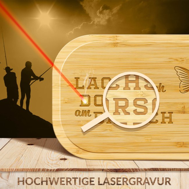Brotdose mit Gravur - Lachs mich Dorsch am Barsch