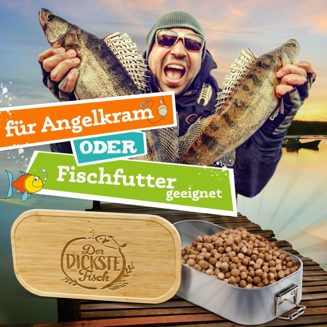 Brotdose mit Gravur - Der dickste Fisch
