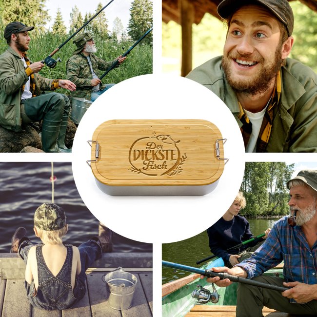 Brotdose mit Gravur - Der dickste Fisch