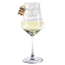 Wei&szlig;weinglas mit Gravur - Musik und Wein - mit Name