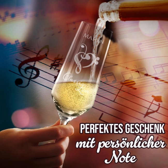Sektglas mit Gravur - Classic Love - mit Name