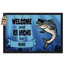 Fu&szlig;matte f&uuml;r Angler - ReLachs - mit Name - in...