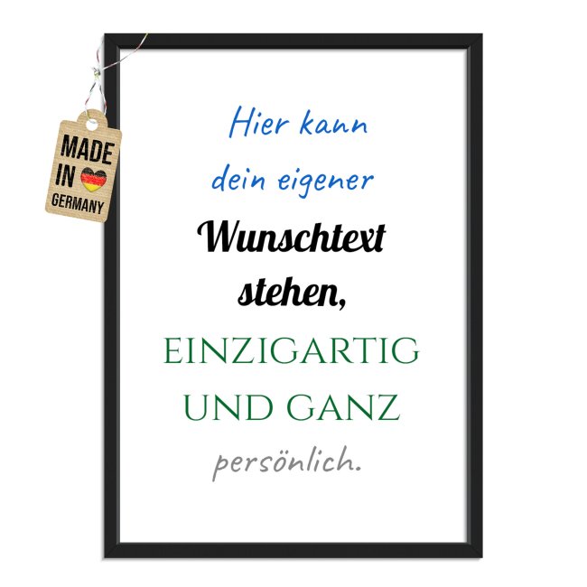 Fotodruck mit Bilderrahmen &amp; Text selbst gestalten - Hochformat