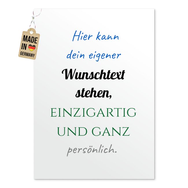 Poster mit 7 Zeilen Text selbst gestalten - 250 g/m&sup2; Fotopapier, A4 Hochformat