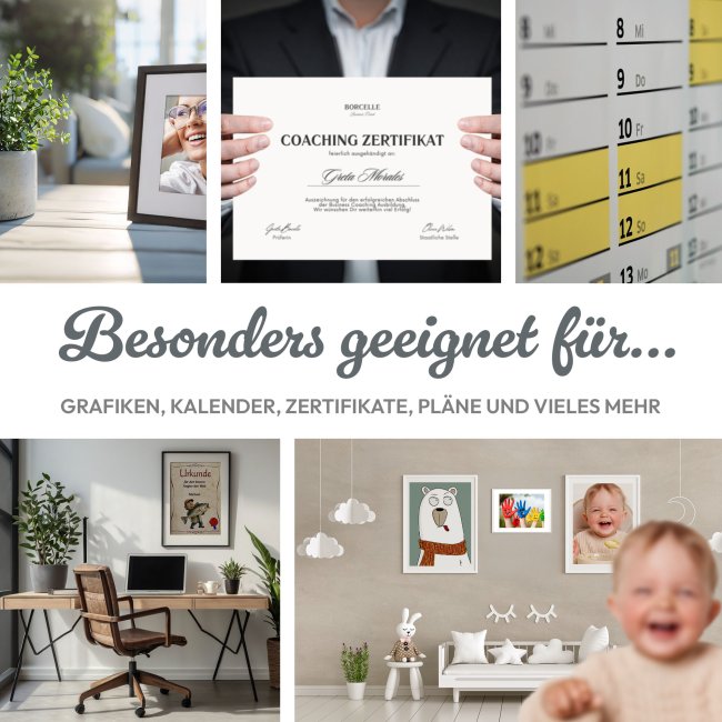 Poster mit 7 Zeilen Text selbst gestalten - 250 g/m&sup2; Fotopapier, A4 Querformat