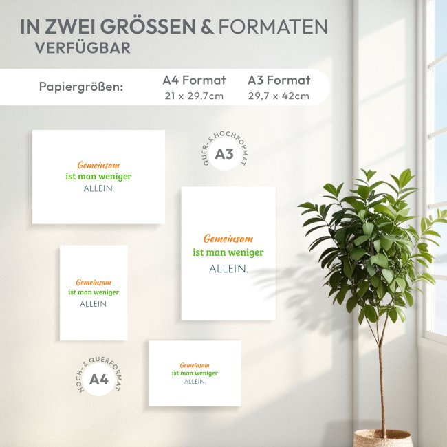 Poster mit 7 Zeilen Text selbst gestalten - 250 g/m&sup2; Fotopapier, A4 Querformat