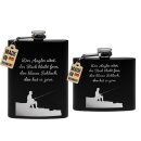 Flachmann mit Spruch Angler - Der Angler sitzt - zwei...