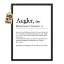 Fotodruck mit Bilderrahmen - Duden Angler, mit Name -...
