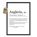 Fotodruck mit Bilderrahmen - Duden Anglerin, mit Name -...