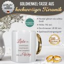 Tasse mit Goldhenkel zur Silberhochzeit - 25 Jahre Liebe...