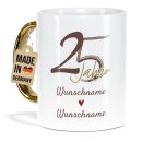 Tasse mit Goldhenkel zur Silberhochzeit - 25 Jahre Unsere...